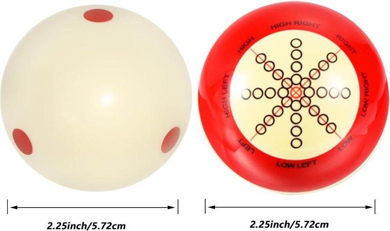 HEYLEAYAR 2 Pcs Billiard Training Cue Ball,Pool Cue Ball Practice with Dots,Inchluded Billiard Gloves,Pool Table Marker Dots,Billiard Balls Used in American Billiards Eight Balls - Image 3
